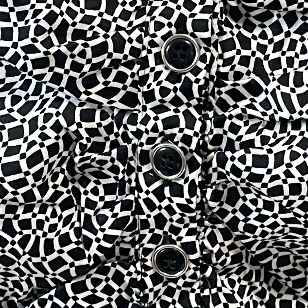 New York & Company Monochrome Patterned Button Down Shirt - Picture 2 of 7